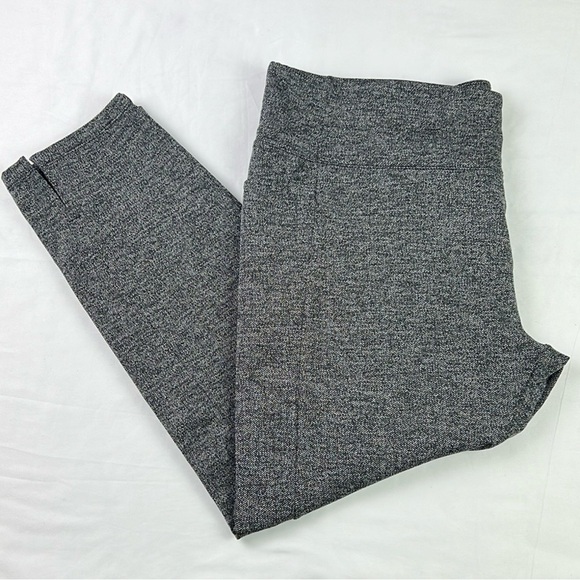 Athleta Woman 2X Herringbone Mercer Tight Gray Leggings Pull On Slit Hem Pocket - Picture 1 of 9